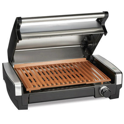 4 स्लाइस इनडोर BBQ पैनिनी इलेक्ट्रिक प्रेस ग्रिल तापमान और समय बटन नियंत्रण के साथ