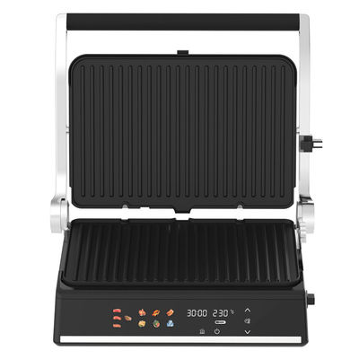 इलेक्ट्रिक डिजिटल संपर्क BBQ धूम्रपान रहित ग्रिल होम कुकिंग उपकरण डिटेचेबल 6 स्लाइस पैनीनी मेकर के साथ जांच का पता लगाने