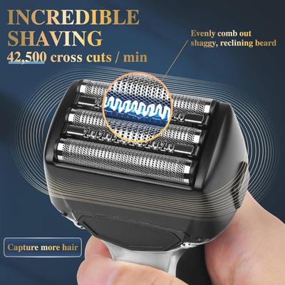 यात्रा और दैनिक उपयोग के लिए 1000mAh बैटरी के साथ पुरुषों के लिए पोर्टेबल इलेक्ट्रिक शेवर यूएसबी रिचार्जेबल फोइल रेजर
