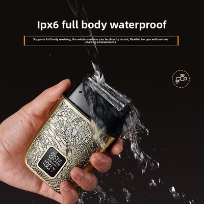 500 एमएएच बैटरी स्टेनलेस स्टील ब्लेड और पूर्ण शरीर धोने के साथ पेशेवर पुरुषों के इलेक्ट्रिक शेवर