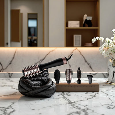 1200W पावर हेयर ड्रायर ब्रश 3 तापमान स्तरों और 220 ~ 240V वोल्टेज के साथ आसान हेयर स्टाइलिंग के लिए