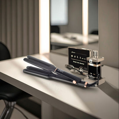 10 गर्मी सेटिंग्स और 13.7*110 मिमी सिरेमिक प्लेट के साथ अतिरिक्त लंबी फ्लोटिंग प्लेट हेयर स्ट्रेटर