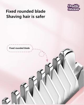 महिलाओं के लिए 90 मिनट कार्य समय और 400 एमएएच बैटरी के साथ 2-इन-1 इलेक्ट्रिक रेजर - फुल बॉडी डबल हेड ट्रिमर