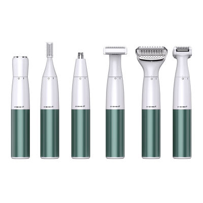 6 में 1 बहुआयामी महिला रेजर एपिलेटर सेट 1200mAh बैटरी स्टेनलेस स्टील ब्लेड और मुफ्त स्पेयर पार्ट्स के साथ