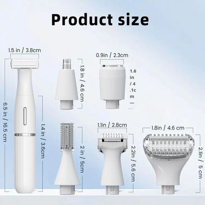 छह-इन-वन मल्टीफंक्शनल इलेक्ट्रिक शेवर सेट, USB चार्जिंग के साथ, पूरी तरह से वाटरप्रूफ, भौंहों को ट्रिम करने और घरेलू उपयोग के लिए