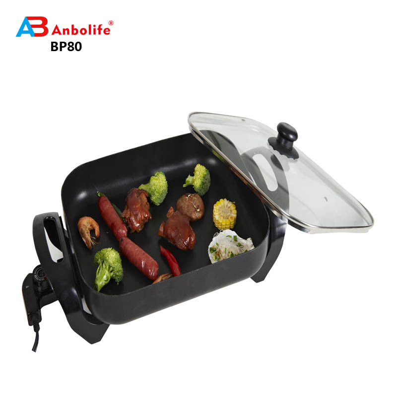 इलेक्ट्रिक Skillet By Culina 18/10 स्टेनलेस स्टील, नॉनस्टिक इंटीरियर, ग्लास ढक्कन के साथ 12 इंच गोल पीटीएफई पीएफओए मुक्त डिशवॉशर सुरक्षित