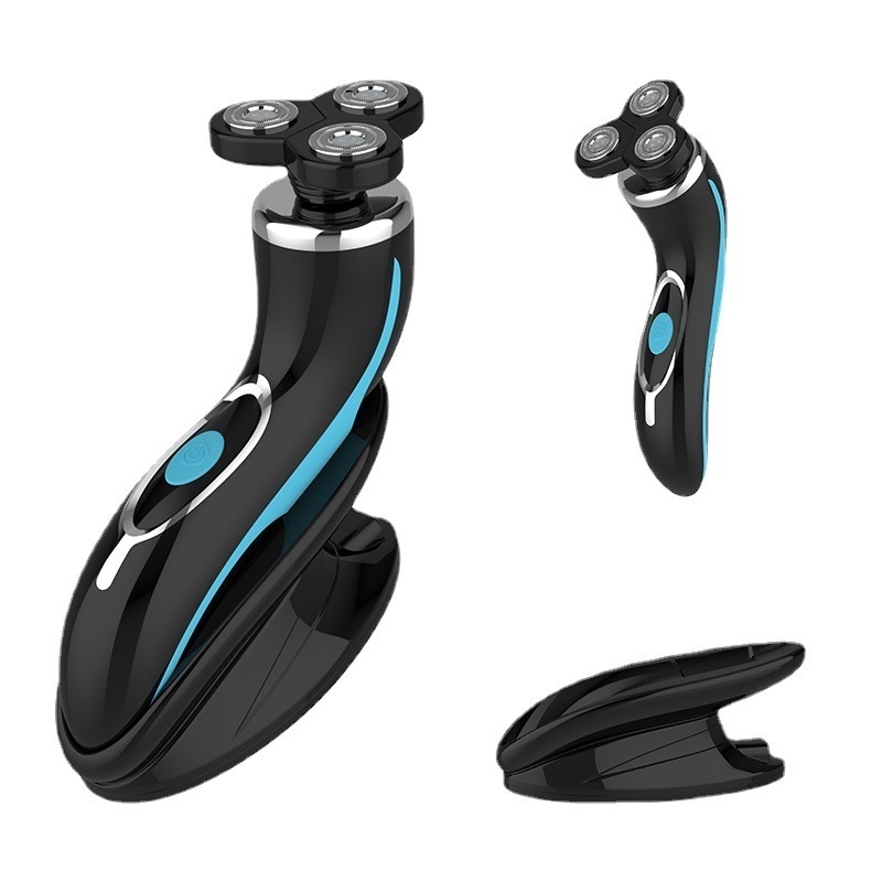 चेहरे के उपयोग के लिए स्टेनलेस स्टील ब्लेड और प्लास्टिक हैंडल वाला पोर्टेबल पुरुषों का इलेक्ट्रिक शेवर