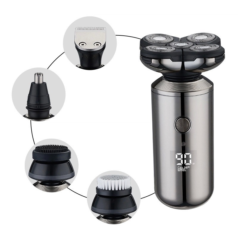 ANBOLIFE स्मार्ट फाइव-ब्लेड रिचार्जेबल इलेक्ट्रिक रेजर डिजिटल डिस्प्ले के साथ यूएसबी संचालित और पुरुषों के लिए मुफ्त स्पेयर पार्ट्स