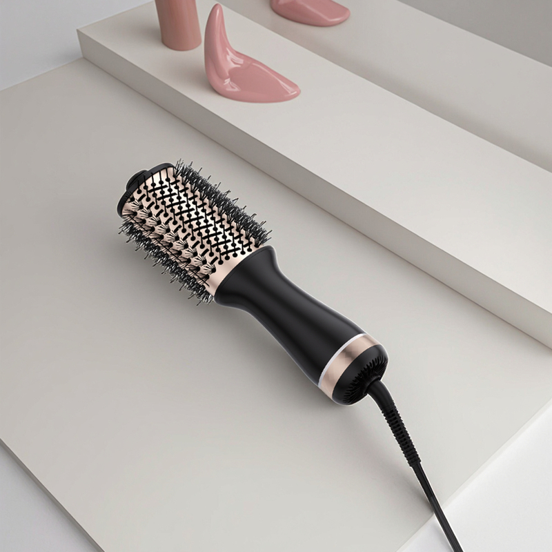 1200W टाइटेनियम हॉट एयर ब्रश 1 साल की वारंटी और आसान हेयर स्टाइलिंग के लिए डबल वोल्टेज के साथ