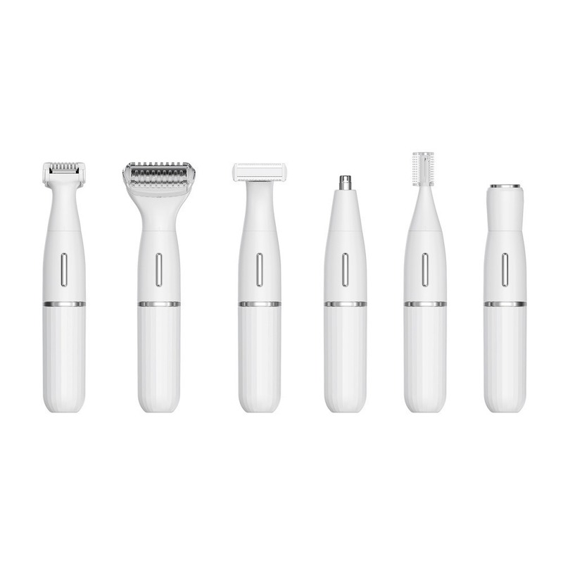 छह-इन-वन मल्टीफंक्शनल इलेक्ट्रिक शेवर सेट, USB चार्जिंग के साथ, पूरी तरह से वाटरप्रूफ, भौंहों को ट्रिम करने और घरेलू उपयोग के लिए